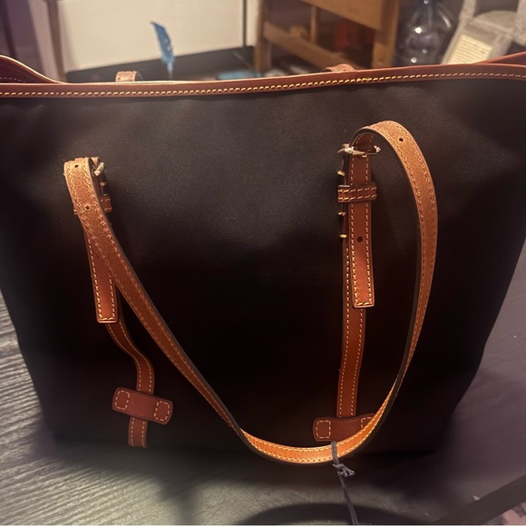 Dooney & Bourke Black and Brown Tote - Picture 3 of 7
